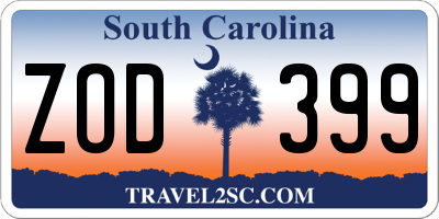 SC license plate ZOD399