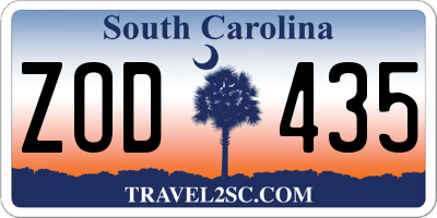 SC license plate ZOD435