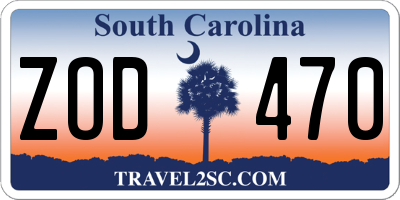 SC license plate ZOD470