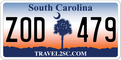 SC license plate ZOD479