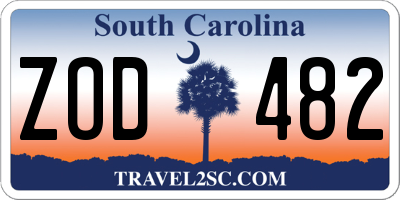 SC license plate ZOD482