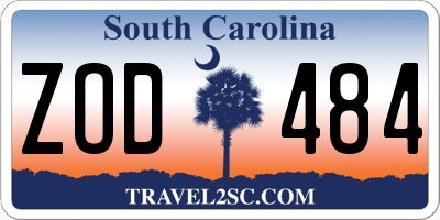 SC license plate ZOD484