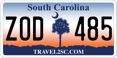 SC license plate ZOD485