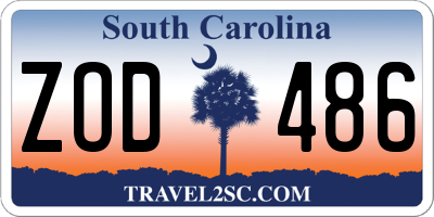 SC license plate ZOD486