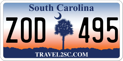 SC license plate ZOD495