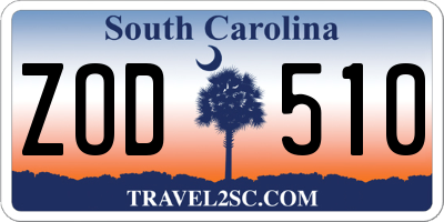 SC license plate ZOD510