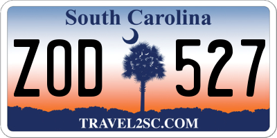 SC license plate ZOD527