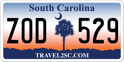 SC license plate ZOD529