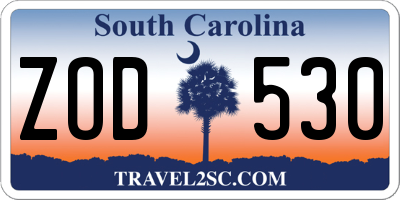 SC license plate ZOD530