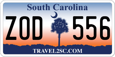 SC license plate ZOD556