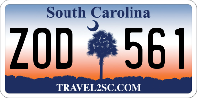 SC license plate ZOD561