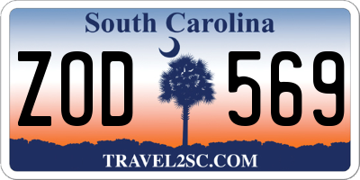 SC license plate ZOD569
