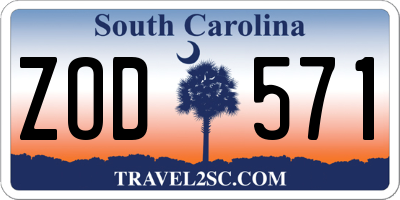 SC license plate ZOD571