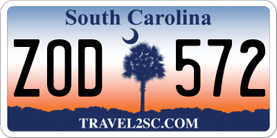 SC license plate ZOD572