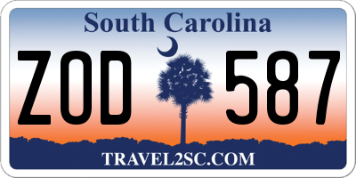 SC license plate ZOD587