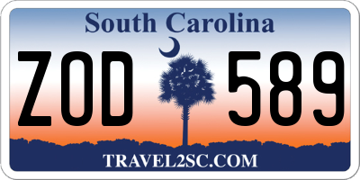 SC license plate ZOD589