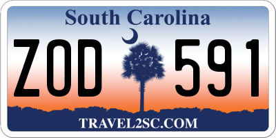 SC license plate ZOD591