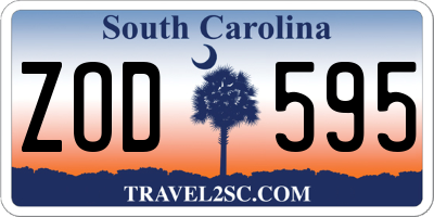 SC license plate ZOD595
