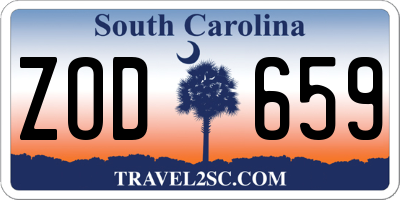 SC license plate ZOD659