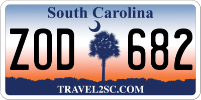 SC license plate ZOD682