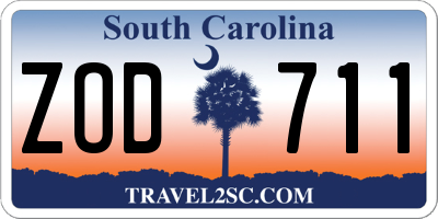 SC license plate ZOD711