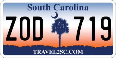 SC license plate ZOD719