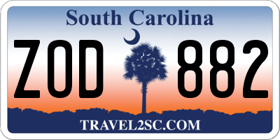 SC license plate ZOD882