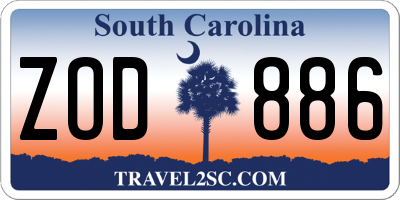 SC license plate ZOD886