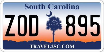 SC license plate ZOD895