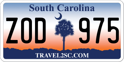 SC license plate ZOD975