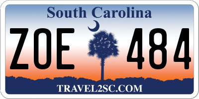 SC license plate ZOE484