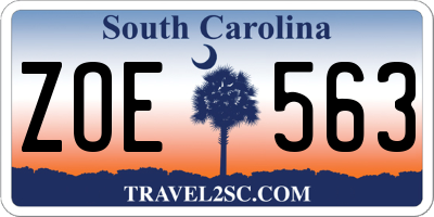 SC license plate ZOE563
