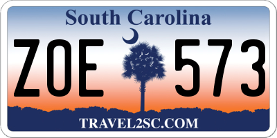 SC license plate ZOE573