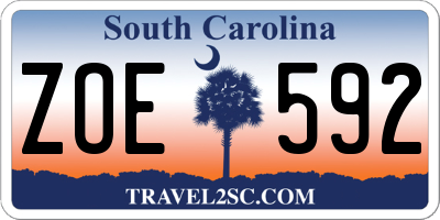 SC license plate ZOE592