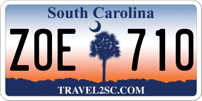 SC license plate ZOE710