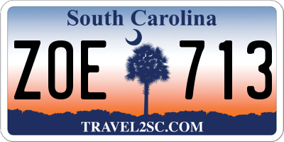 SC license plate ZOE713