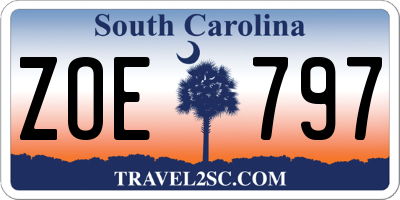 SC license plate ZOE797
