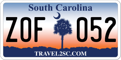 SC license plate ZOF052