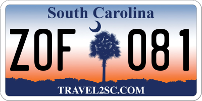 SC license plate ZOF081