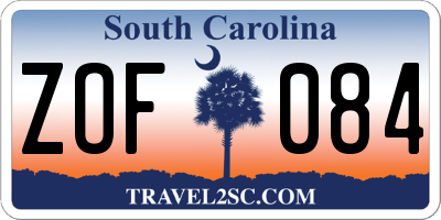 SC license plate ZOF084