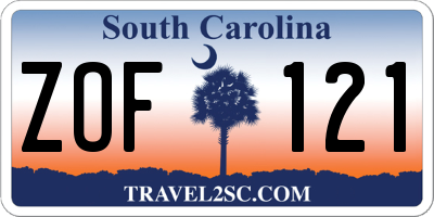 SC license plate ZOF121
