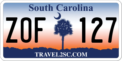 SC license plate ZOF127
