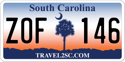 SC license plate ZOF146