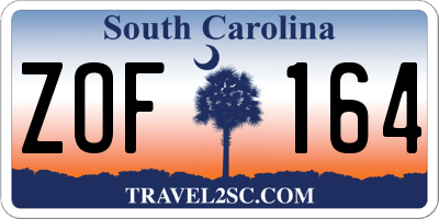 SC license plate ZOF164