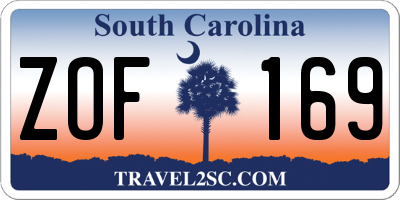 SC license plate ZOF169