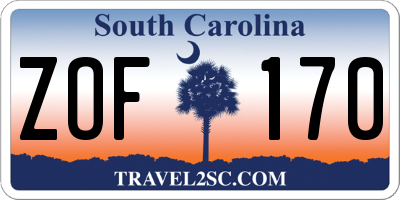 SC license plate ZOF170