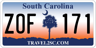 SC license plate ZOF171