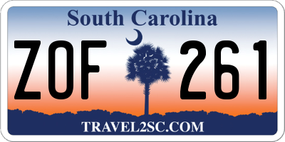 SC license plate ZOF261