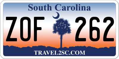 SC license plate ZOF262