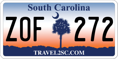 SC license plate ZOF272